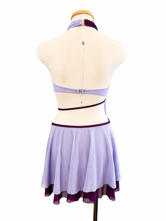 Back view of Madeleine Base dance costume with halter neckline