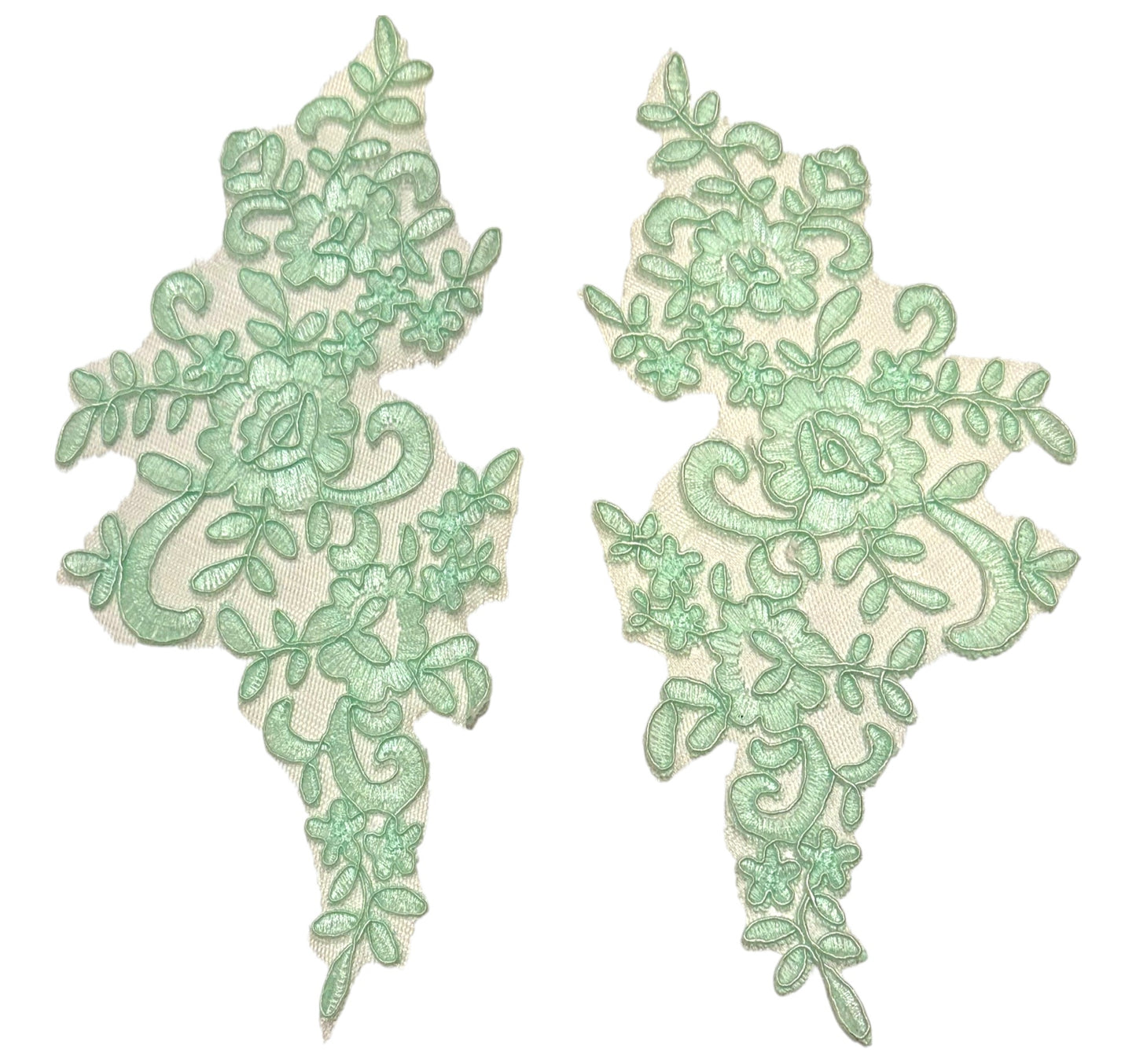 Lace Appliqué – Mint Green (Pair of 2)
