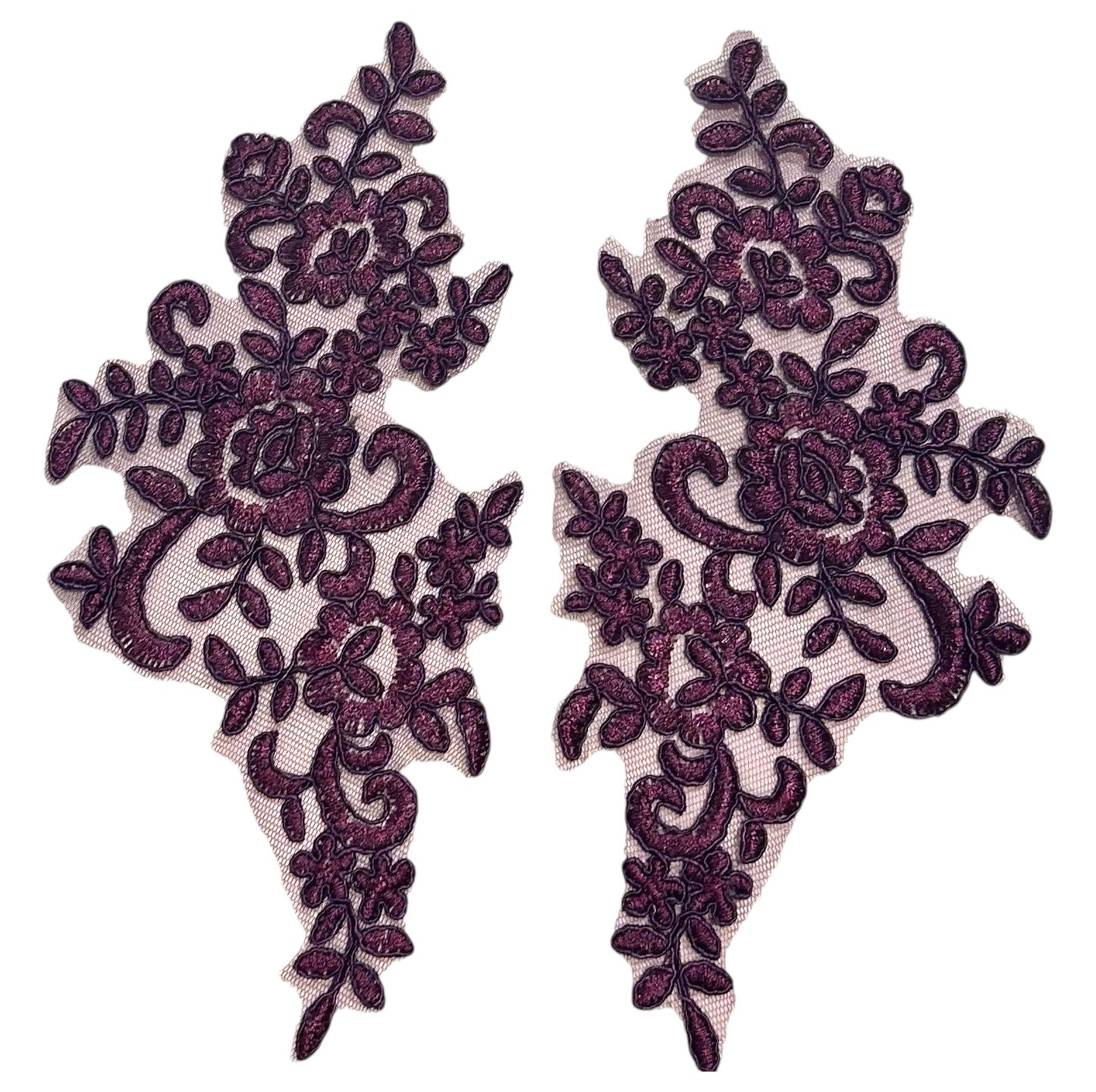 Lace Appliqué – Purple (Pair of 2)