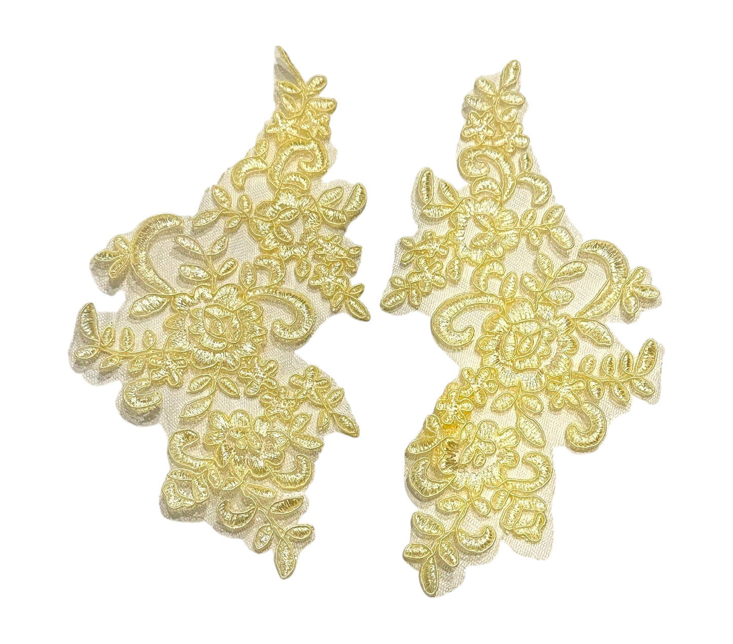 Lace Appliqué – Yellow (Pair of 2)