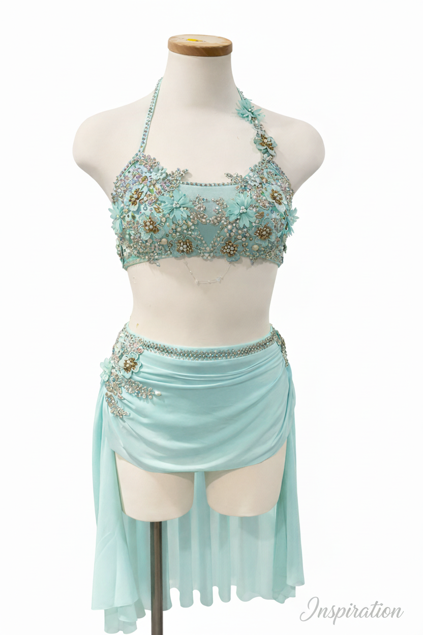 Dance costume inspiration example with embellished lyrical performance styling