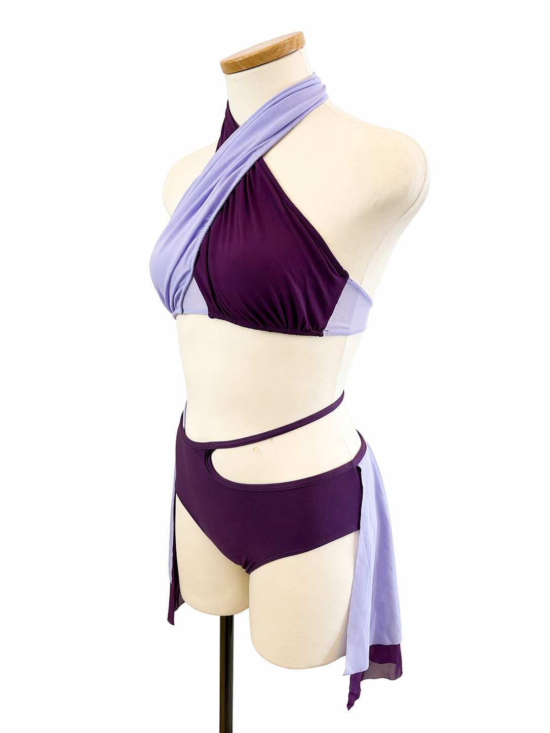 Side view of Madeleine Base competition dance costume