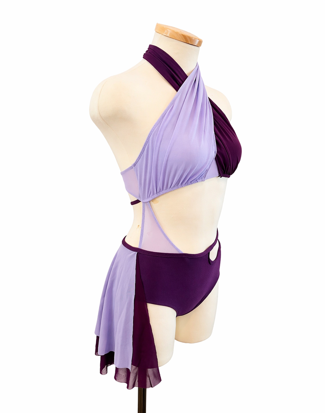 Side view of Madeleine Base competition dance costume