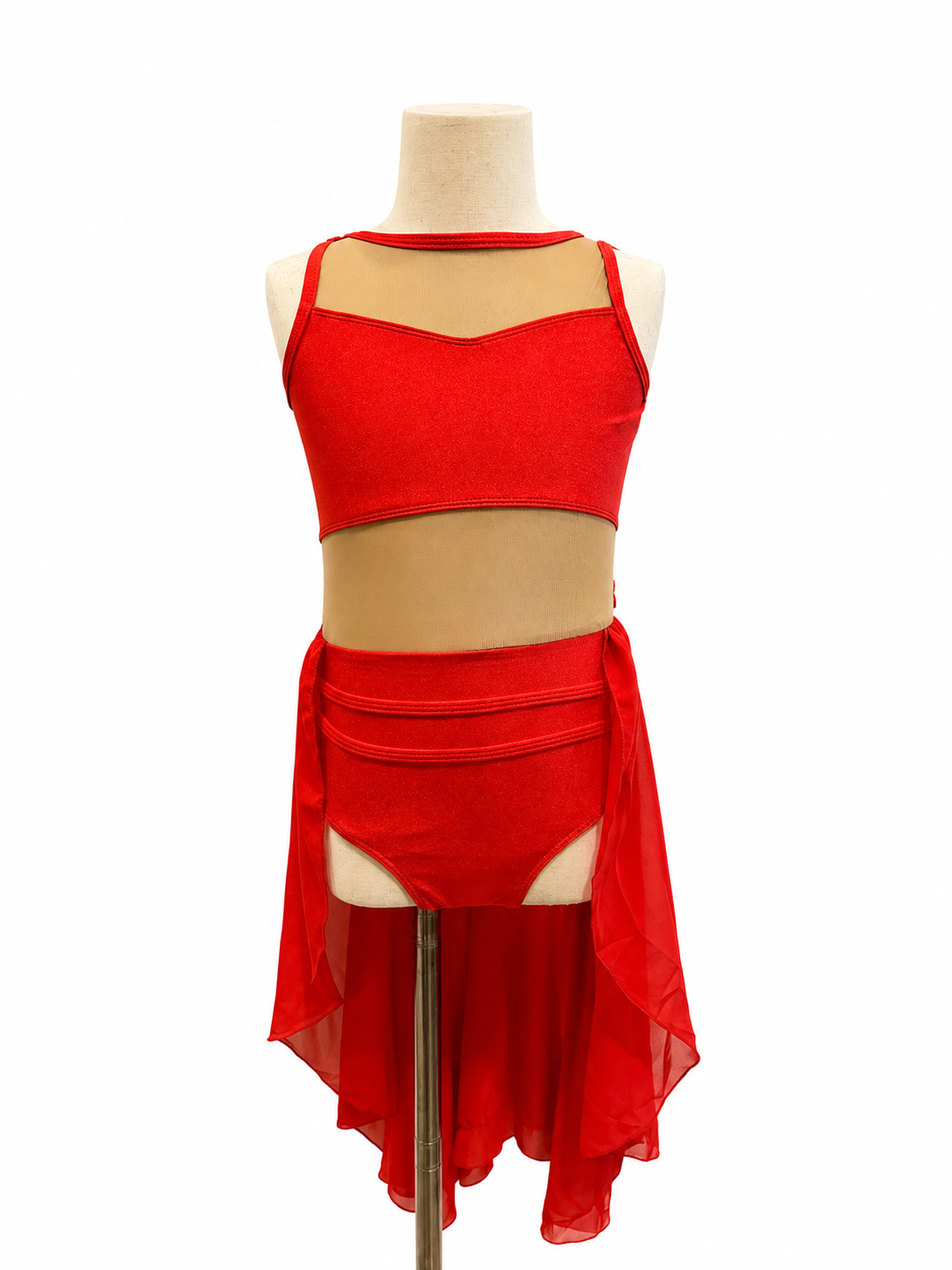 Sammie Base competition dance costume featuring elegant cutout details and asymmetrical skirt styling