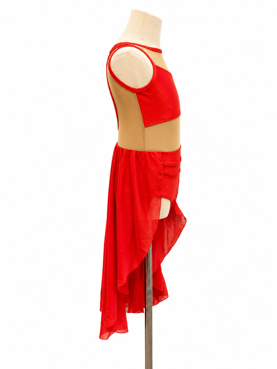 Side view of Sammie Base competition dance costume featuring contemporary styling and cutout details