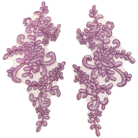 Dark Lilac floral applique