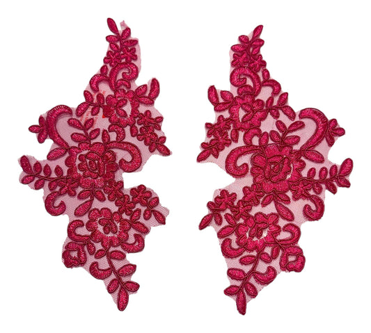 Hot Pink floral applique