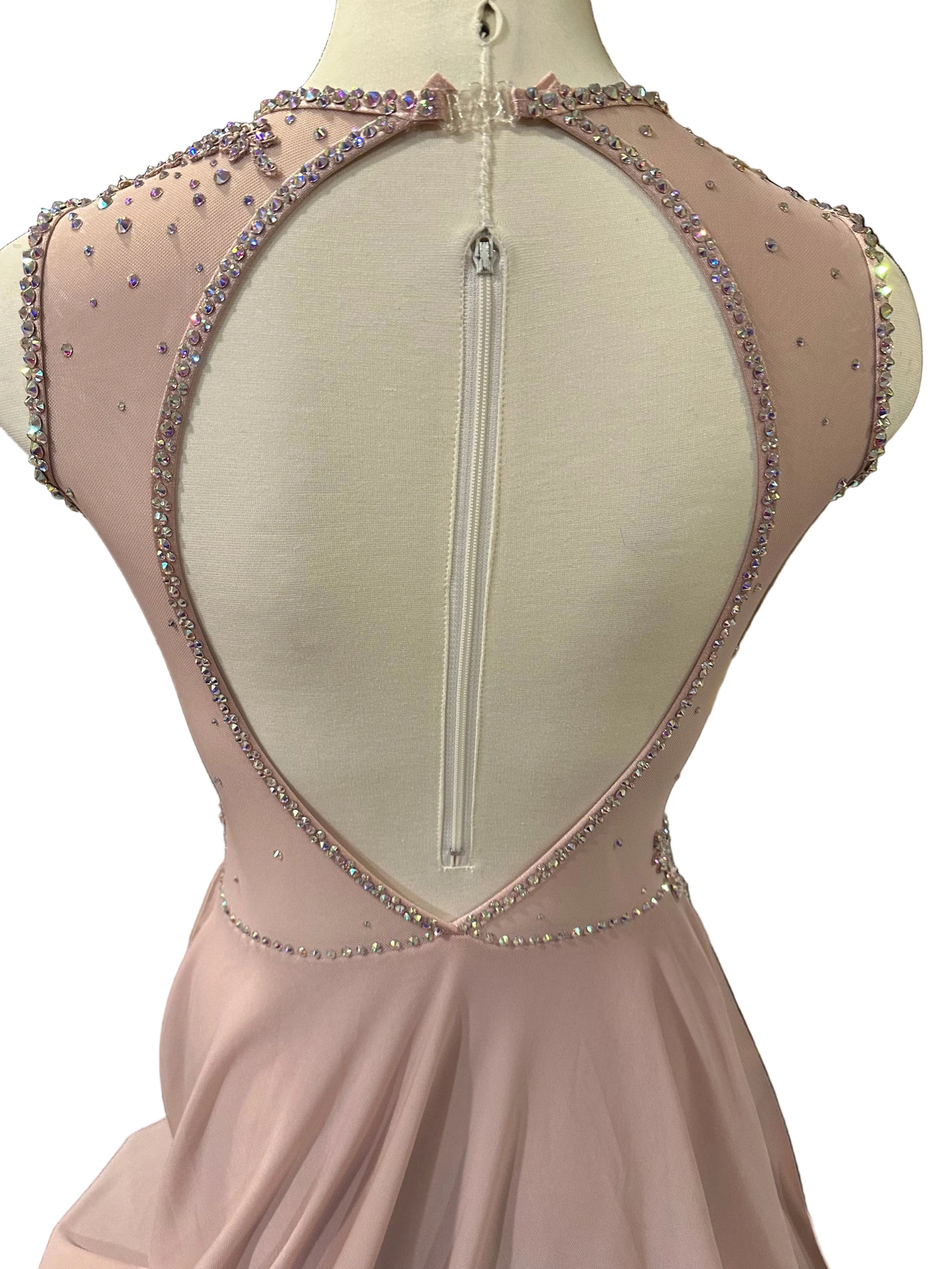 Dusty Pink Rhinestone Lyrical Dance Costume - Adult Small