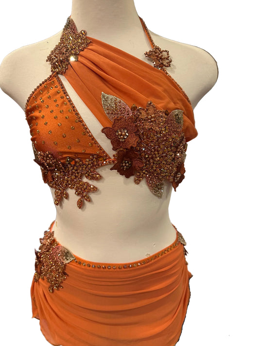 Burnt Orange Dance Costume