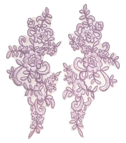 Lace Appliqué – Lavender (Pair of 2)