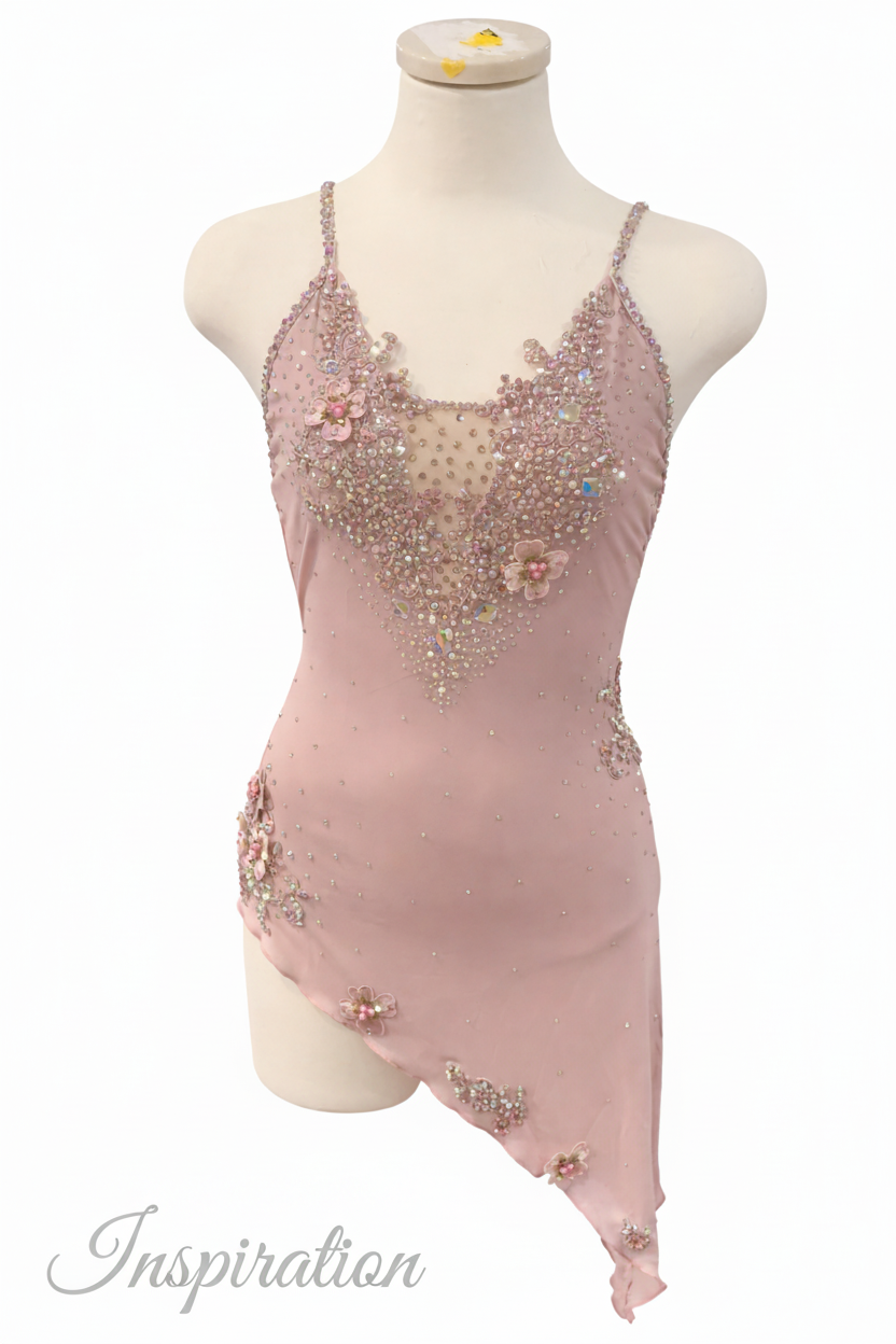 Example of a customized Brittney Base dance costume featuring rhinestone embellishments and lyrical performance styling